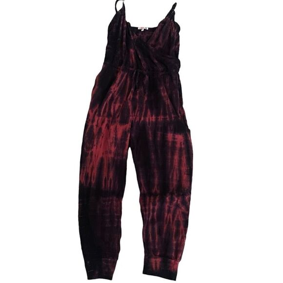 Sundry Womens Tie Dye Sleeveless Spaghetti Strap Jogger Jumpsuit Sz 3 LARGE - Picture 1 of 9